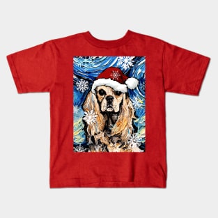 American Cocker Spaniel Santa Kids T-Shirt